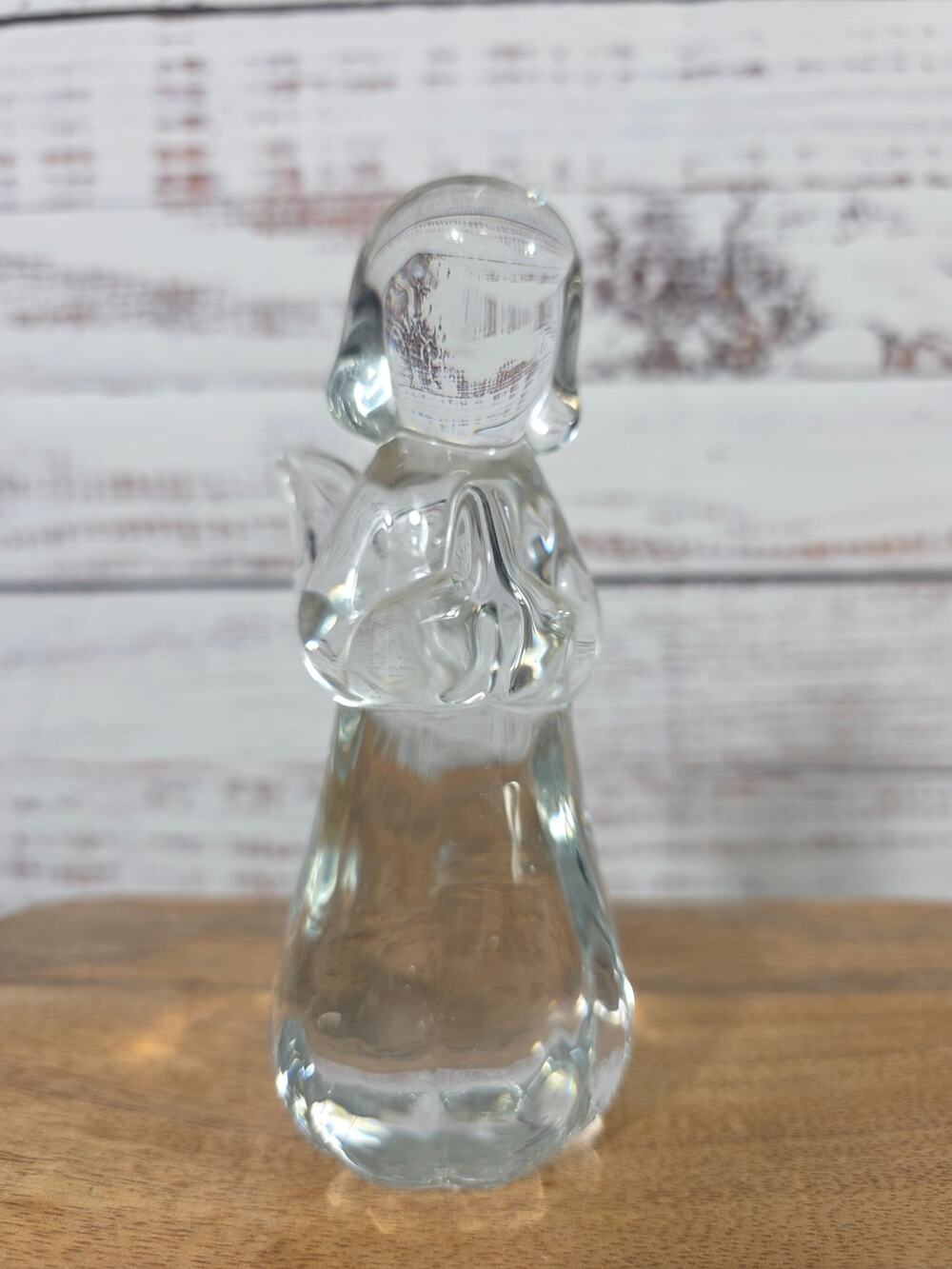 Two's Company Handblown Glass Angel Figurine Clear 5.5" Taiwan Jamboree